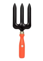 Garden Hand Fork Garden Tools for Home Gardening (Gardening Hand Tools, Orange Plastic Handle, Set of 2)