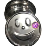 RJ Steel Puri Dabba/Dabbi set of 3 smile design or mickey mouse