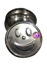 RJ Steel Puri Dabba/Dabbi set of 3 smile design or mickey mouse