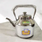 "Dhara Steel Kettle crafted with high-quality stainless steel, perfect for boiling water and beverages