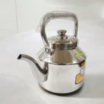 "Dhara Steel Kettle crafted with high-quality stainless steel, perfect for boiling water and beverages