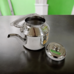 "Dhara Steel Kettle crafted with high-quality stainless steel, perfect for boiling water and beverages