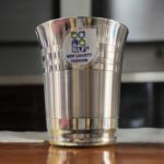 NFL Stainless Steel Water Glass Pari Design with Laser Flower Engraving – Set of 6 (180 ML Capacity)