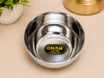 ONAM Large Apple Katora Stainless Steel Bowl Set of 2 – 8 & 9 Inch