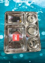 PNB 5-in-1 Bojan Thal Round Compartment Set of Two with plain deep compartments, made of heavy gauge, ideal for serving meals.