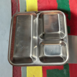 Sunrise Stainless Steel 3-in-1 Bhojan Thals (Set of 2) with a sleek, durable design and three compartments for a perfectly organized dining experience.
