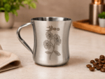 Sweety Gold Damru stainless steel tea and coffee cups with elegant gold finish and mirror polish. Premium reusable drinking cups for tea, coffee, milk, home, office, gifting, and special occasions.