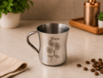 Sweety Gold Damru stainless steel tea and coffee cups with elegant gold finish and mirror polish. Premium reusable drinking cups for tea, coffee, milk, home, office, gifting, and special occasions.