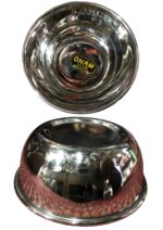 A set of three stainless steel dinner bowls with elegant round beading design by Onam