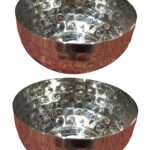 Modern elegance meets functionality with the Urbana Hammered Steel 6-Inch Bowl Set of Three