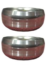 Set of three elegant Blue Star Matki Katori 6-inch bowls,