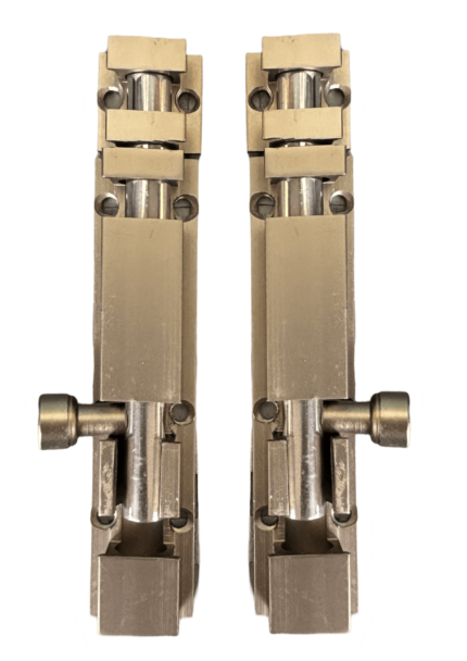 Red Apple Tower Bolt Crown Set of 3 in 100 mm and 150 mm sizes, made with aluminium and steel for durable door security.