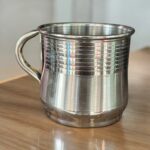 Rajat Gold 6 Cup Set, silver line design, 200 ml capacity, 2.5 x 2.5 inch size