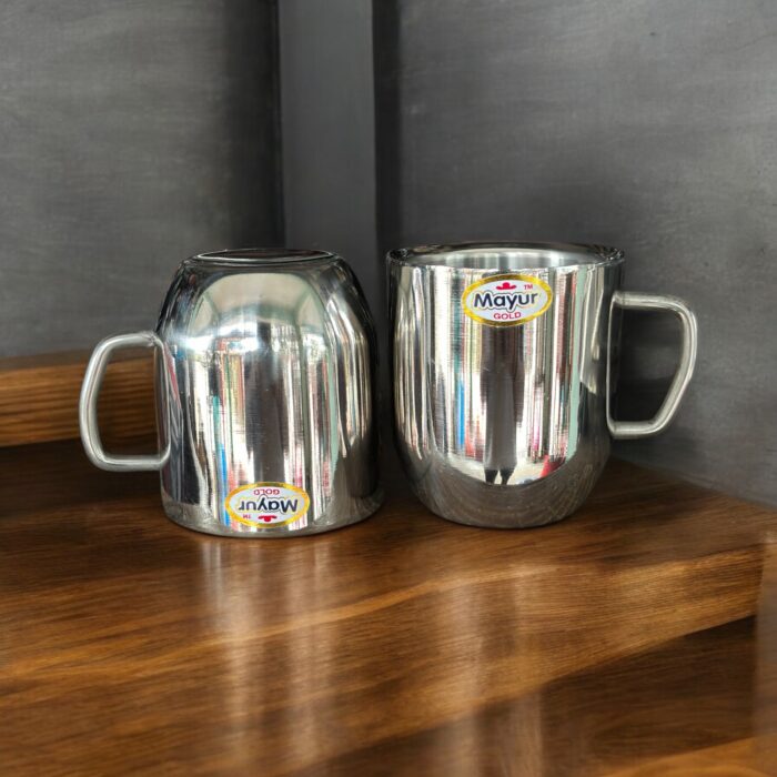 Mayur Gold Big Cute 2 Cup Set, 400 ml capacity, elegant and large cups