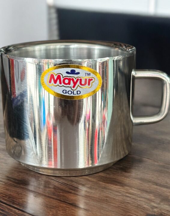 Mayur Gold Tea Mug Double Wall 6 Cup Set, 200 ml insulated cups, 2.5 x 2.5 inch