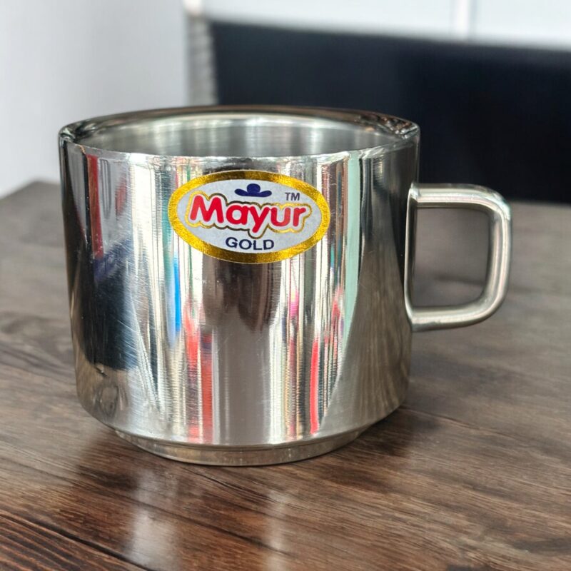 Mayur Gold Tea Mug Double Wall 6 Cup Set, 200 ml insulated cups, 2.5 x 2.5 inch