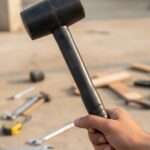 Rubber Mallet Hammer with shock-absorbing rubber head and wooden or fiberglass handle, ideal for woodworking, furniture assembly, and automotive use.