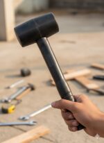 Rubber Mallet Hammer with shock-absorbing rubber head and wooden or fiberglass handle, ideal for woodworking, furniture assembly, and automotive use.