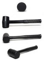 Rubber Mallet Hammer with shock-absorbing rubber head and wooden or fiberglass handle, ideal for woodworking, furniture assembly, and automotive use.