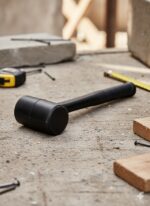 Rubber Mallet Hammer with shock-absorbing rubber head and wooden or fiberglass handle, ideal for woodworking, furniture assembly, and automotive use.