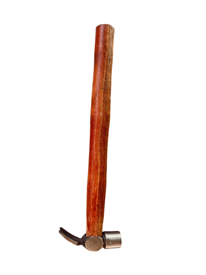 Claw Hammer with a sturdy wooden handle, featuring a curved claw for easy nail removal, ideal for carpentry, construction, and repair tasks.
