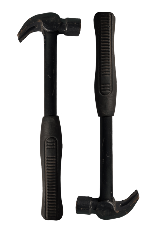Heavy-duty curved claw hammer with a tubular steel handle, 500 gm weight