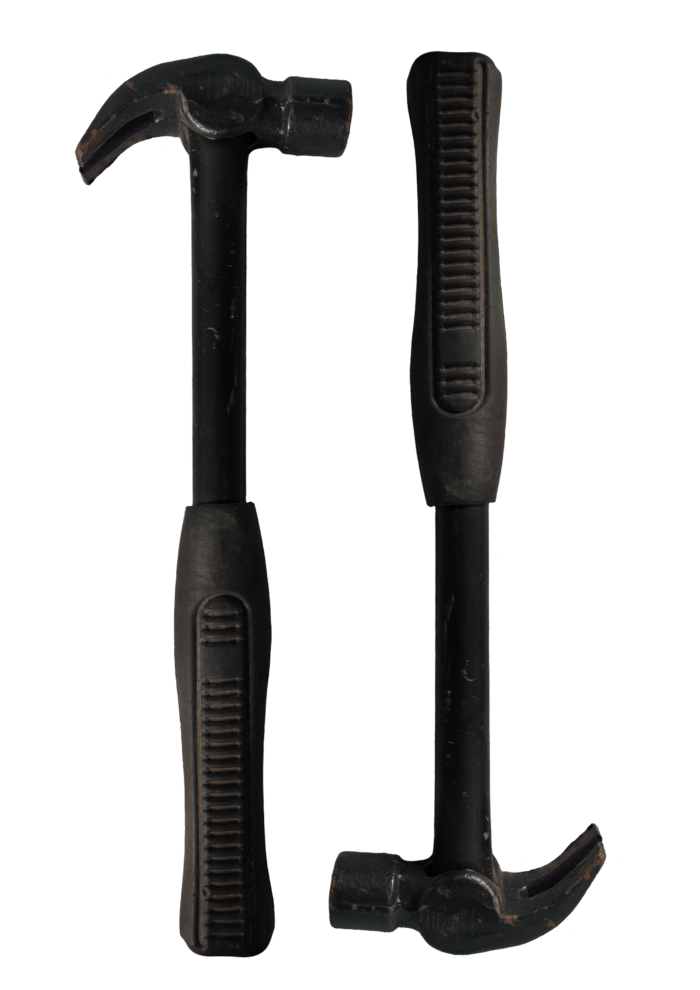 Heavy-duty curved claw hammer with a tubular steel handle, 500 gm weight