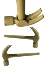 Set of two 500 gm Heavy-Dutya Claw Hammers with tubular steel handles, featuring curved claws for easy nail removal, designed for heavy-duty construction, carpentry, and repairs.