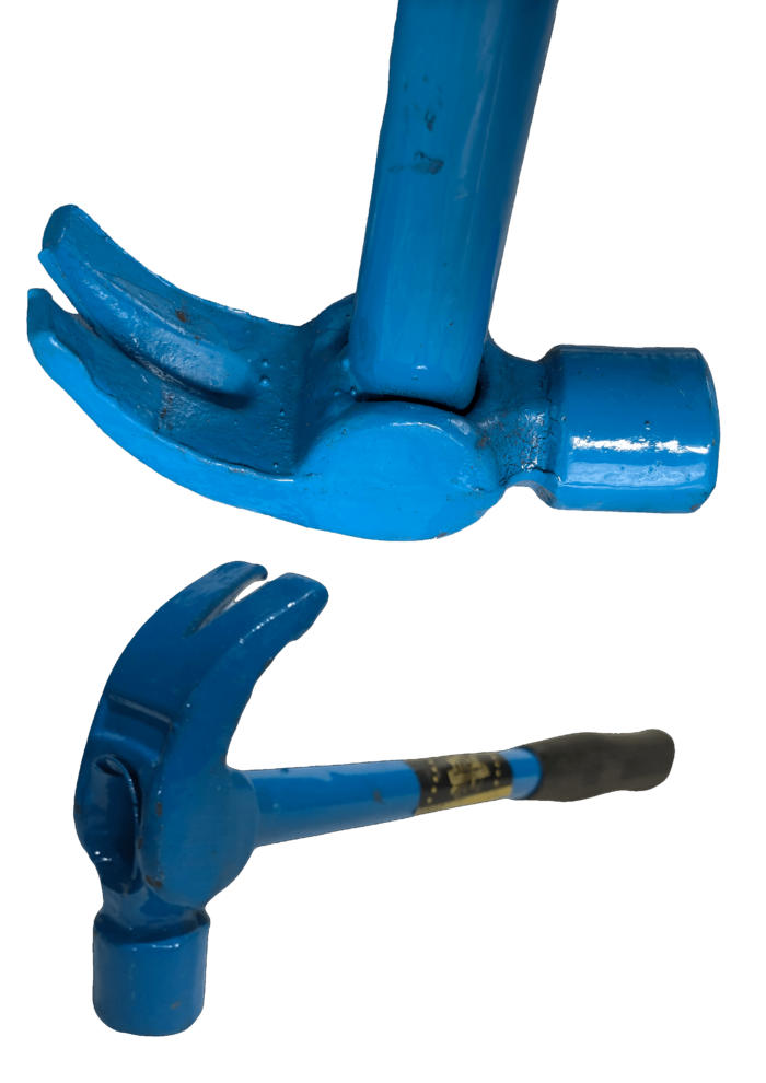 Set of two 500 gm Bahubali Tubular Steel Handle Curved Claw Hammers, designed for durability and precision, with ergonomic steel handles and curved claws for easy nail removal.