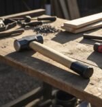 Heavy Duty Sledge Hammer with a forged steel head and sturdy wooden handle, designed for construction, masonry, industrial, and utility work.