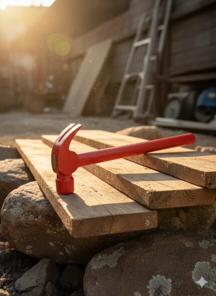 Heavy-Duty Metal Claw Hammer with tubular iron handle – durable curved claw hammer for carpentry, construction, and home repair use.