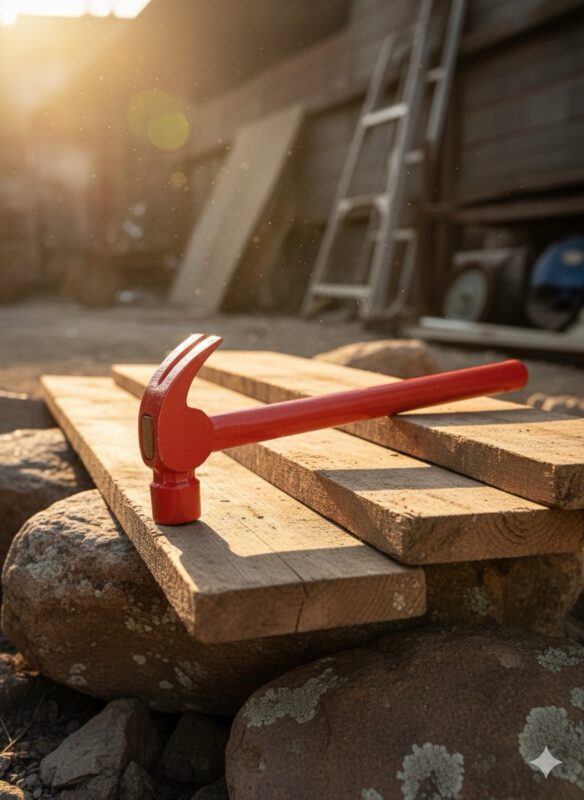 Heavy-Duty Metal Claw Hammer with tubular iron handle – durable curved claw hammer for carpentry, construction, and home repair use.