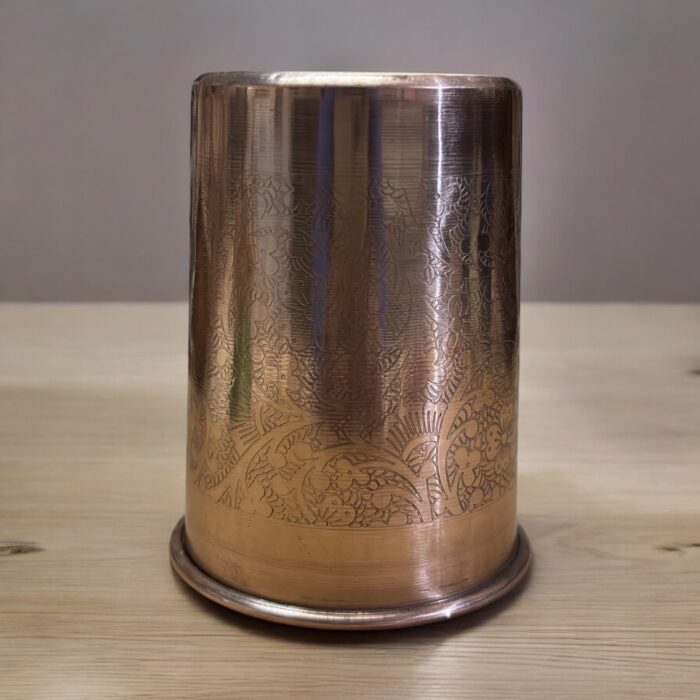 VedicGlow Copperware Glass 4 Pc Set – Premium 300 ml Ayurvedic copper glasses for health and wellness enthusiasts, perfect for detoxification and digestion improvement.