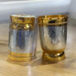 Golden Legacy Brass Water Glass Set of Two, 400 ml each, premium gold-plated wedding gift