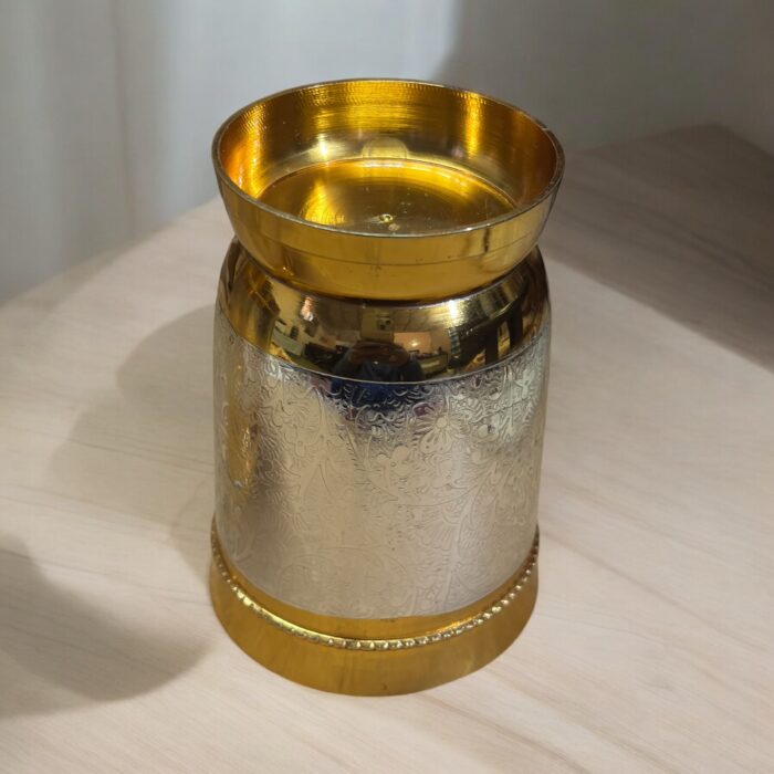 Golden Legacy Brass Water Glass Set of Two, 400 ml each, premium gold-plated wedding gift