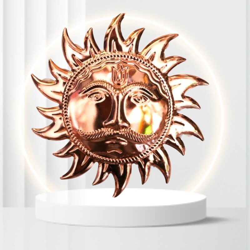 AstroAura Sun Charm, 6-inch astrology-inspired golden decor for positive energy and zodiac-themed gifts.