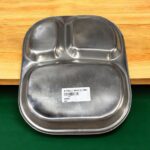 Arush 3-in-1 Signature Bhojan Thal Set of Three made of stainless steel with three compartments for organized and stylish family meals.