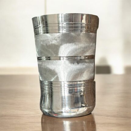 Glass Pulzar Silver Line DBN Set of 3, 400 ml capacity each, with a sleek silver line design and 7-inch height.