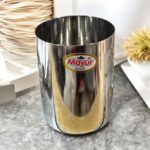 Mayur Gold Signature Glass Set of 3, 500 ml capacity, 8-inch stainless steel glasses for health-conscious families.