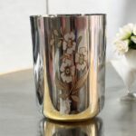 Mayur Gold Signature Glass Set of 3, 500 ml capacity, 8-inch stainless steel glasses for health-conscious families.