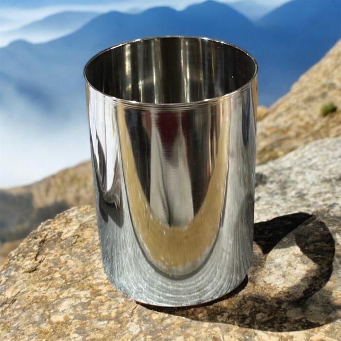 ONAM Glass BOROSIL or Amarpali Plain Stainless Steel Set of 3, 7.5-inch, 450 ml capacity, sleek design, eco-friendly and durable.