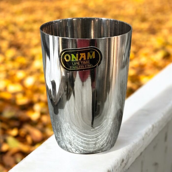 ONAM Glass Ajuba Plain Stainless Steel Set of 3 – 7-inch, 400 ml capacity, sleek and durable design, perfect for health-conscious families.
