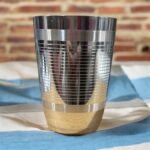 ONAM Glass Ajuba Silver Line Stainless Steel Set of 3, 7-inch, 400 ml capacity, eco-friendly and durable drinkware for health-conscious families.