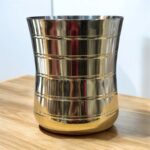Payal Brass Polish Stainless Steel Glass Set of Two, 7-inch size with 400 ml capacity, perfect for health-conscious families.