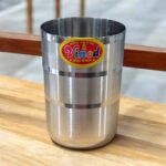 Vinod Stainless Steel Glass Set of 6 - 400 ml Capacity, 7-inch height, durable and eco-friendly drinkware for health-conscious families