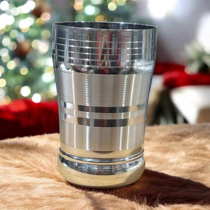 Set of 3 Saphire Glass Wonder Cups, 400 ml capacity, 7-inch stainless steel glasses for health-conscious families.
