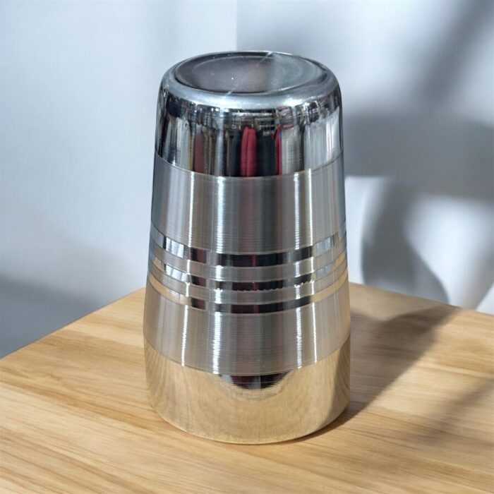 Apple Gold Ice Plain Glass Set of 6 – 500 ml Capacity, 7.5-inch stainless steel glasses for health-conscious families.