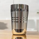 Apple Gold Ice Plain Glass Set of 6 – 500 ml Capacity, 7.5-inch stainless steel glasses for health-conscious families.