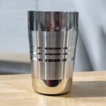 Apple Gold Ice Plain Glass Set of 6 – 500 ml Capacity, 7.5-inch stainless steel glasses for health-conscious families.