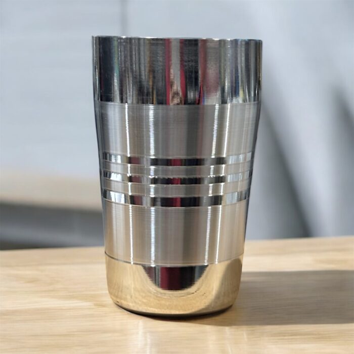 Apple Gold Ice Plain Glass Set of 6 – 500 ml Capacity, 7.5-inch stainless steel glasses for health-conscious families.